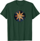Nautical Compass-Rose Star - Geometric Sailing T-Shirt - T-Shirt | Forest