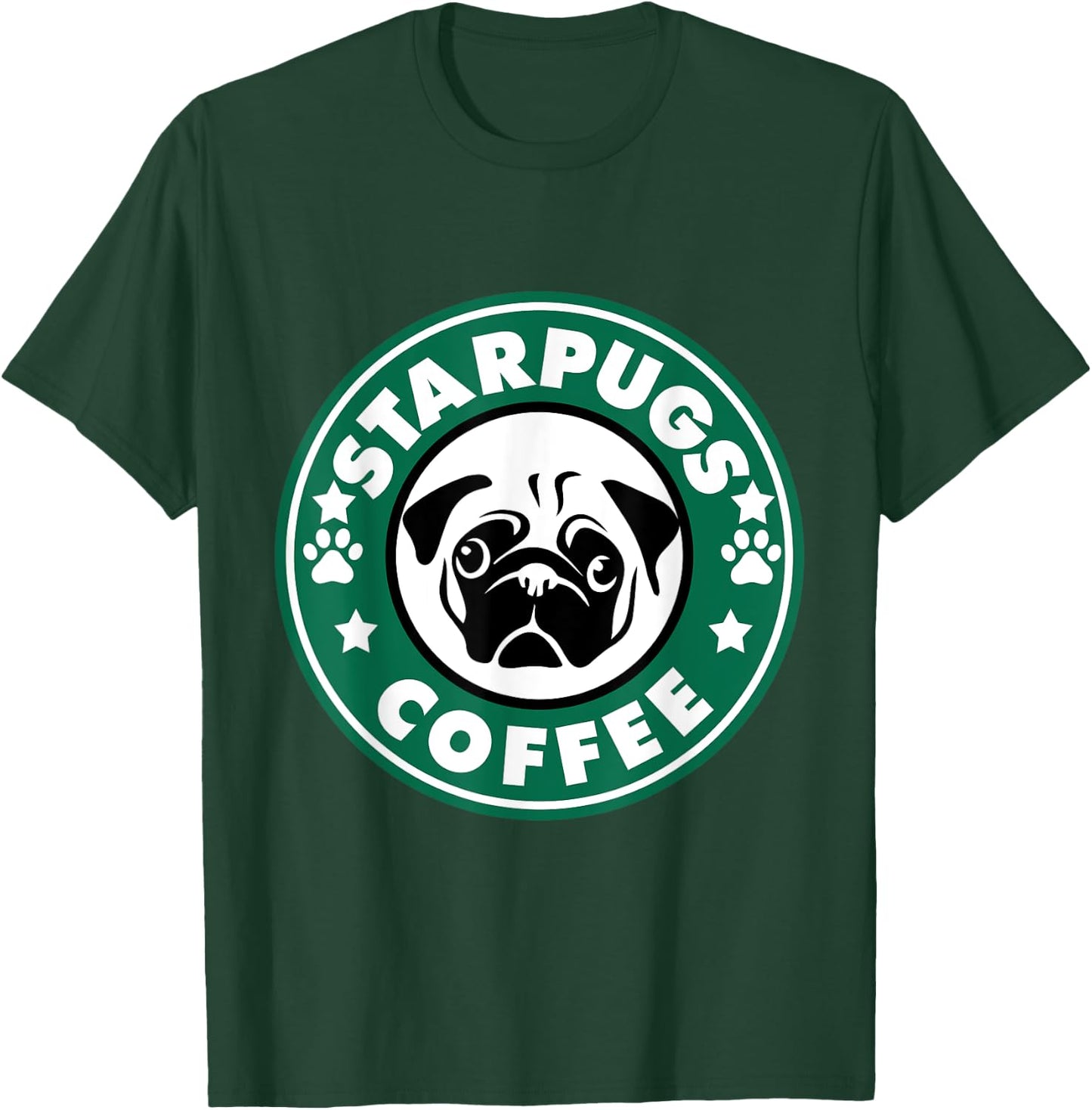 Starpugs Coffee Pug Dog Lover Gift T-Shirt - T-Shirt | Forest