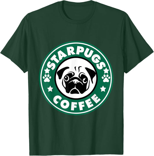 Starpugs Coffee Pug Dog Lover Gift T-Shirt - T-Shirt | Forest