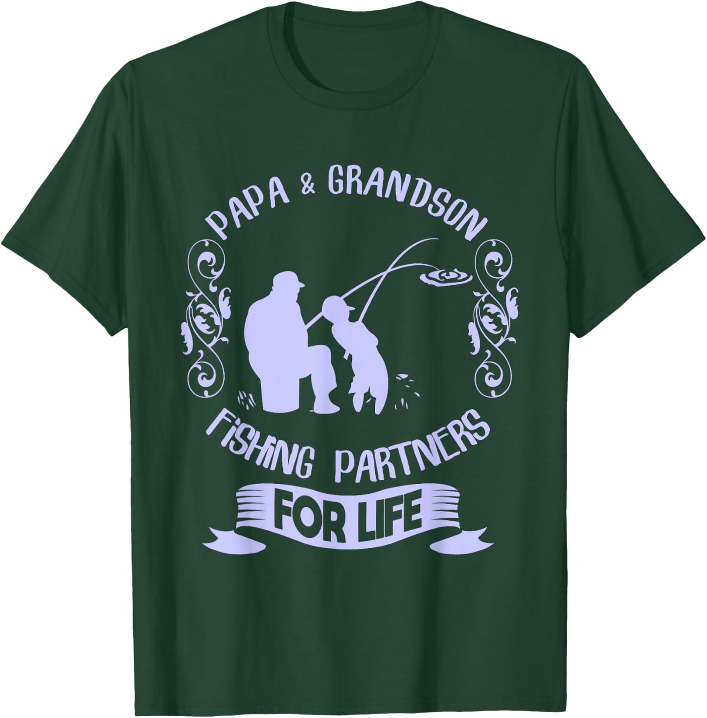Matching Papa and Grandson Fishing Shirt Fishing Grandpa T-Shirt - T-Shirt | Forest