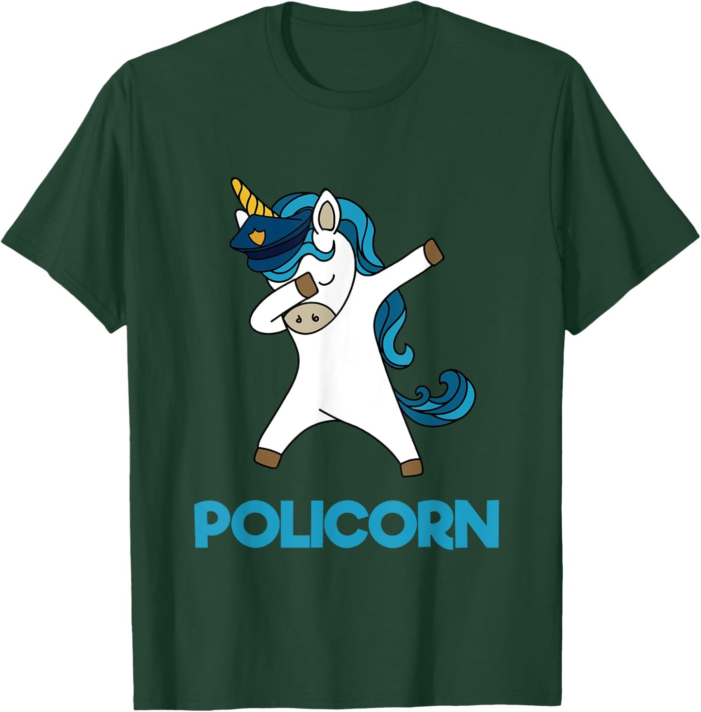 Policorn Police Officer Unicorn Funny Policeman Pun T Shirt T-Shirt - T-Shirt | Forest