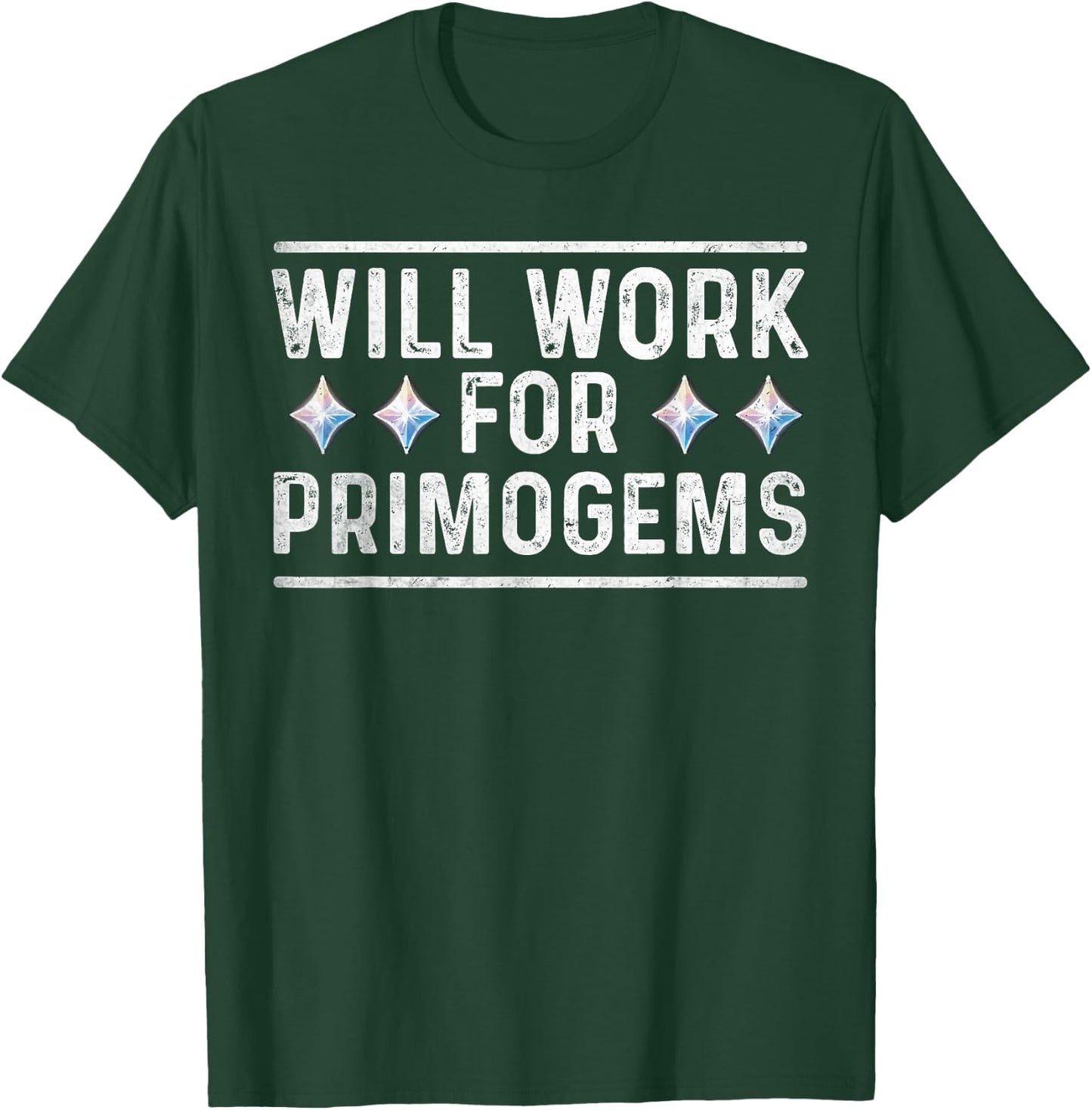 will work for primogems funny gaming gamer RGB mobile game T-Shirt - T-Shirt | Forest