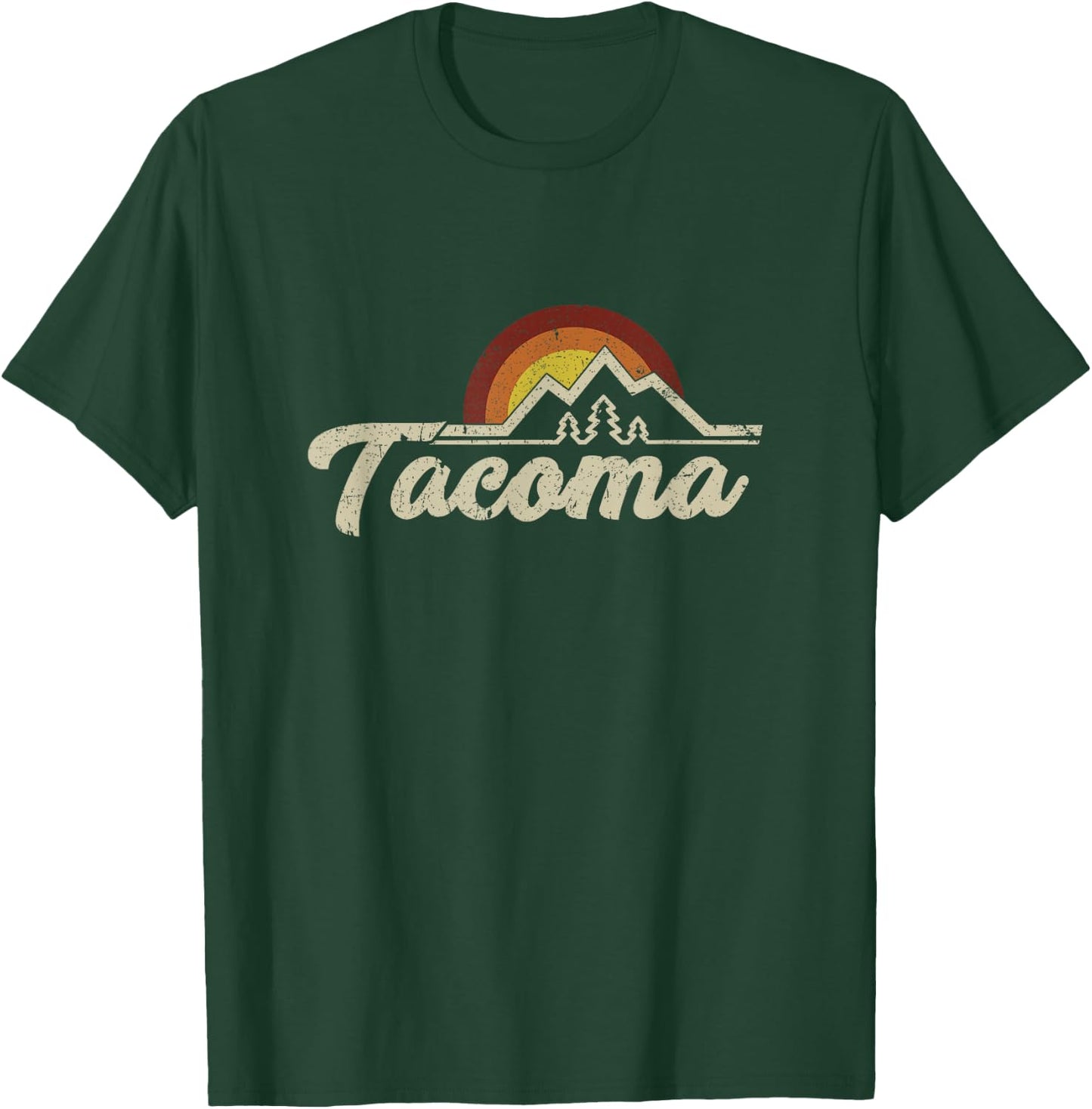 Tacoma WA Retro Throwback Distressed Gift T-Shirt - T-Shirt | Forest