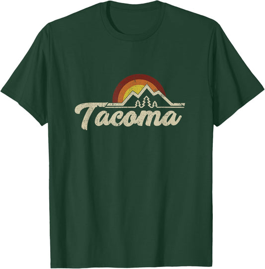 Tacoma WA Retro Throwback Distressed Gift T-Shirt - T-Shirt | Forest