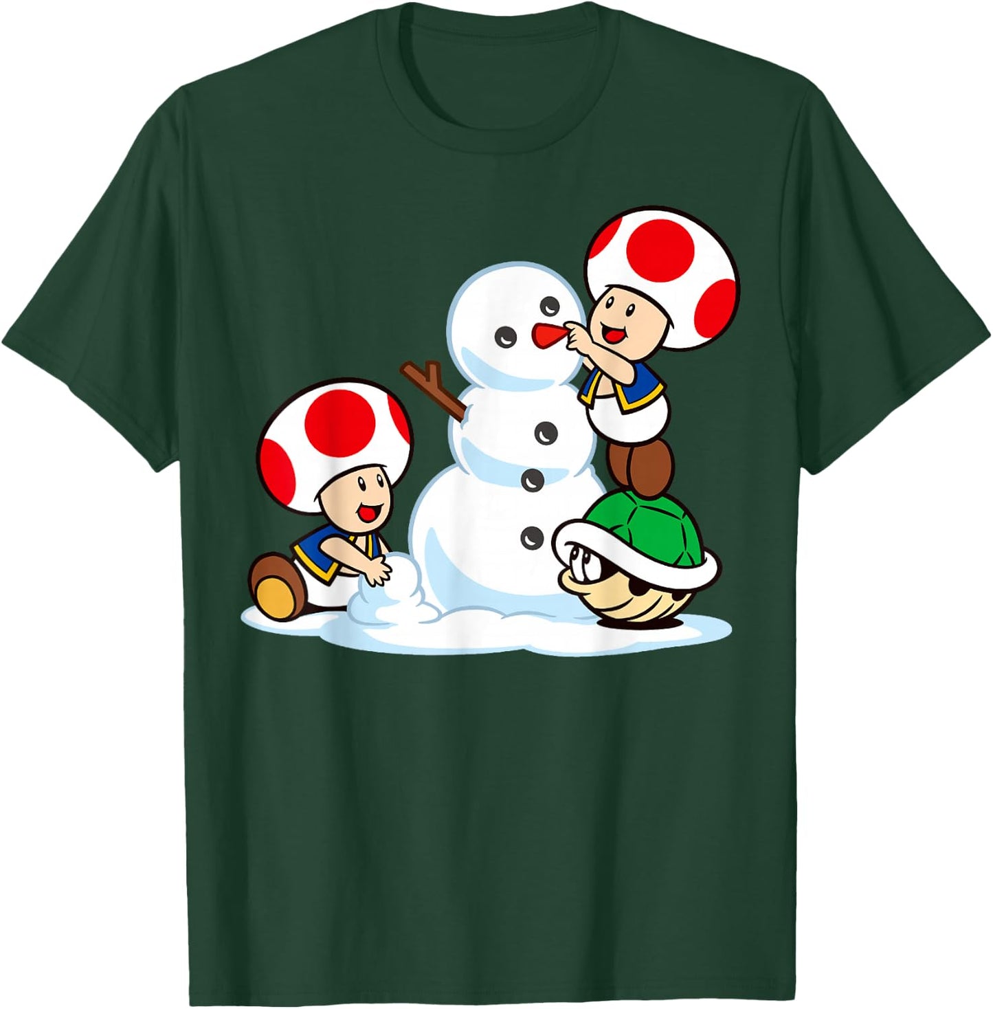 Super Mario Toad Snow Man T-Shirt - T-Shirt | Forest