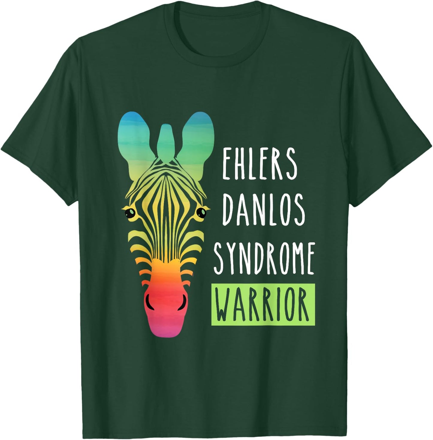 Ehlers Danlos Syndrome Warrior EDS Awareness Zebra T-Shirt - T-Shirt | Forest