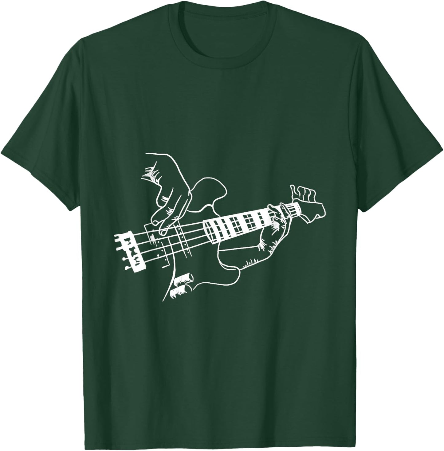 Bass Guitar Player Music Guitarist Musician Rock T-Shirt - T-Shirt | Forest
