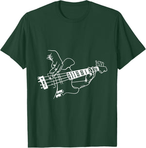 Bass Guitar Player Music Guitarist Musician Rock T-Shirt - T-Shirt | Forest