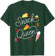 Snack Queen Lettering Script with Pizza Tacos T-Shirt - T-Shirt | Forest