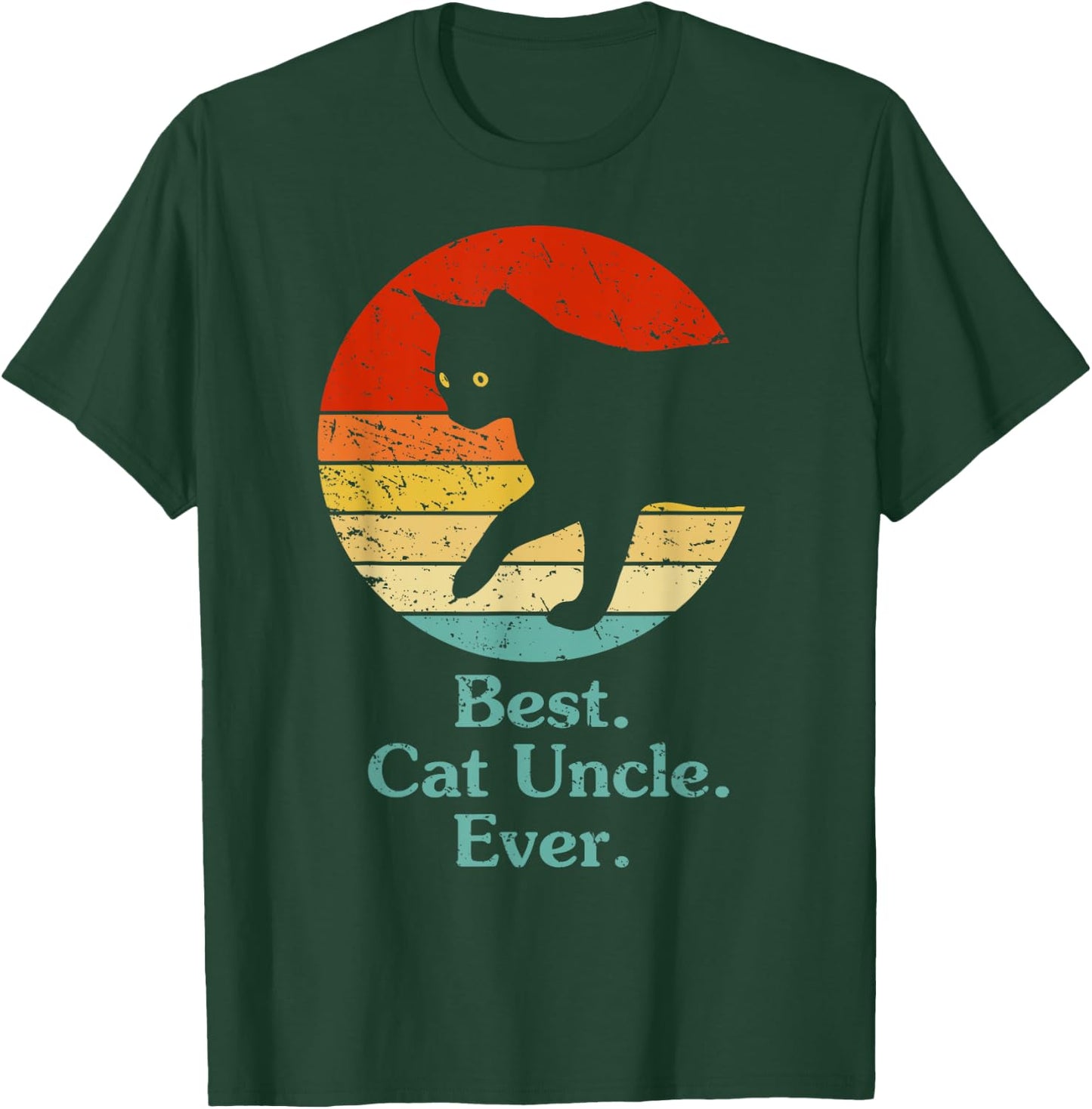 Cat Uncle Vintage Eighties Style Funny Retro Cat Owner Boy T-Shirt - T-Shirt | Forest