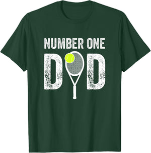 Tennis Dad Number One Daddy with Tennis Sayings Fathers Day T-Shirt - T-Shirt | Forest