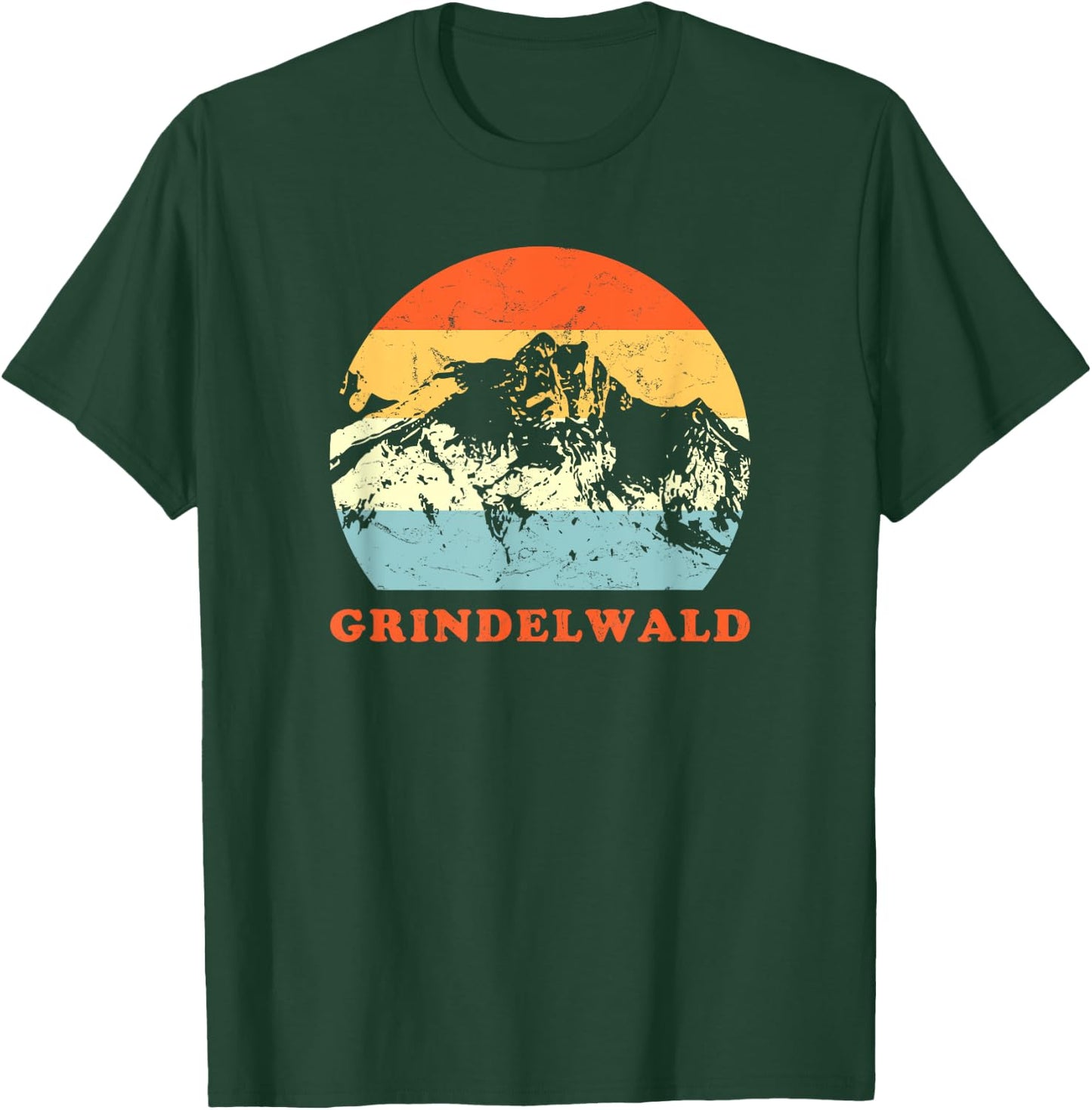 Grindelwald, Swiss Vintage Mountain Lovers Vacation T-Shirt - T-Shirt | Forest