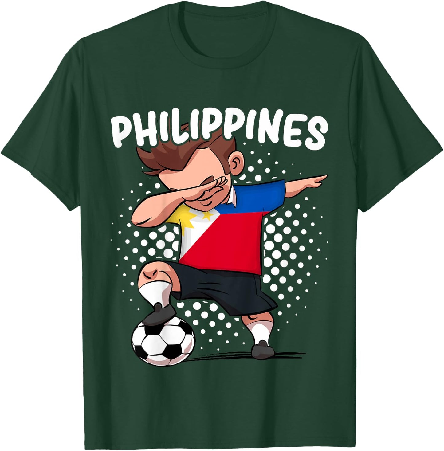 Kids Funny Dab Soccer for Kids Philippines Flag Filipino T-Shirt - T-Shirt | Forest