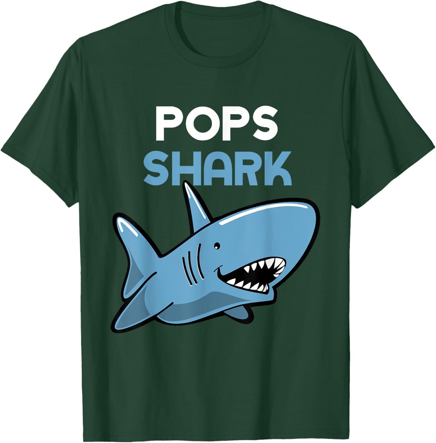 Pops Shark Funny Family T-Shirt - T-Shirt | Forest