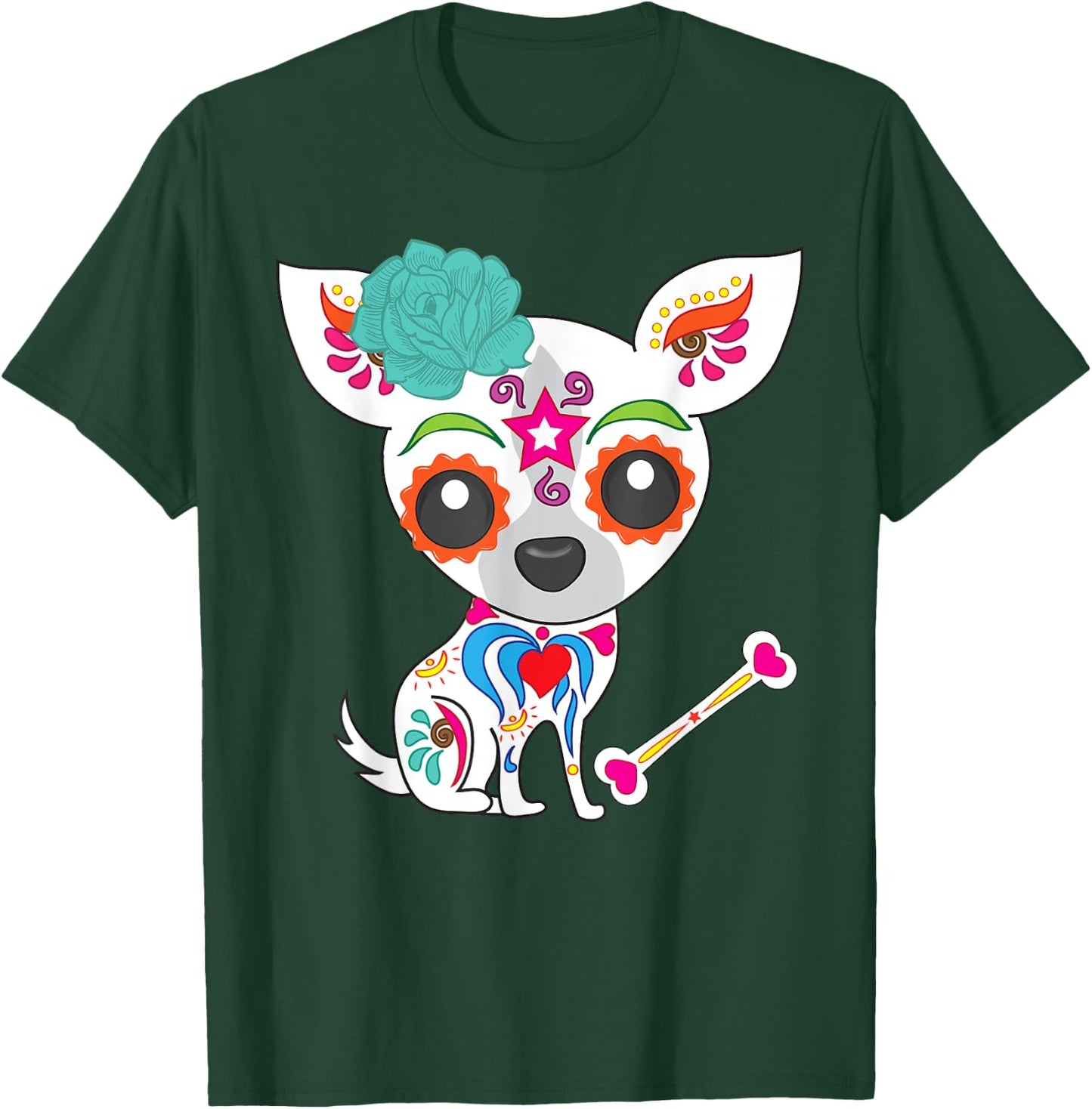 Cinco De Mayo Sugar Skull Chihuahua T-Shirt - T-Shirt | Forest