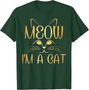 Meow I'm a Cat Gold Cat Lovers Pet Gift Women Girls Kids T-Shirt - T-Shirt | Forest
