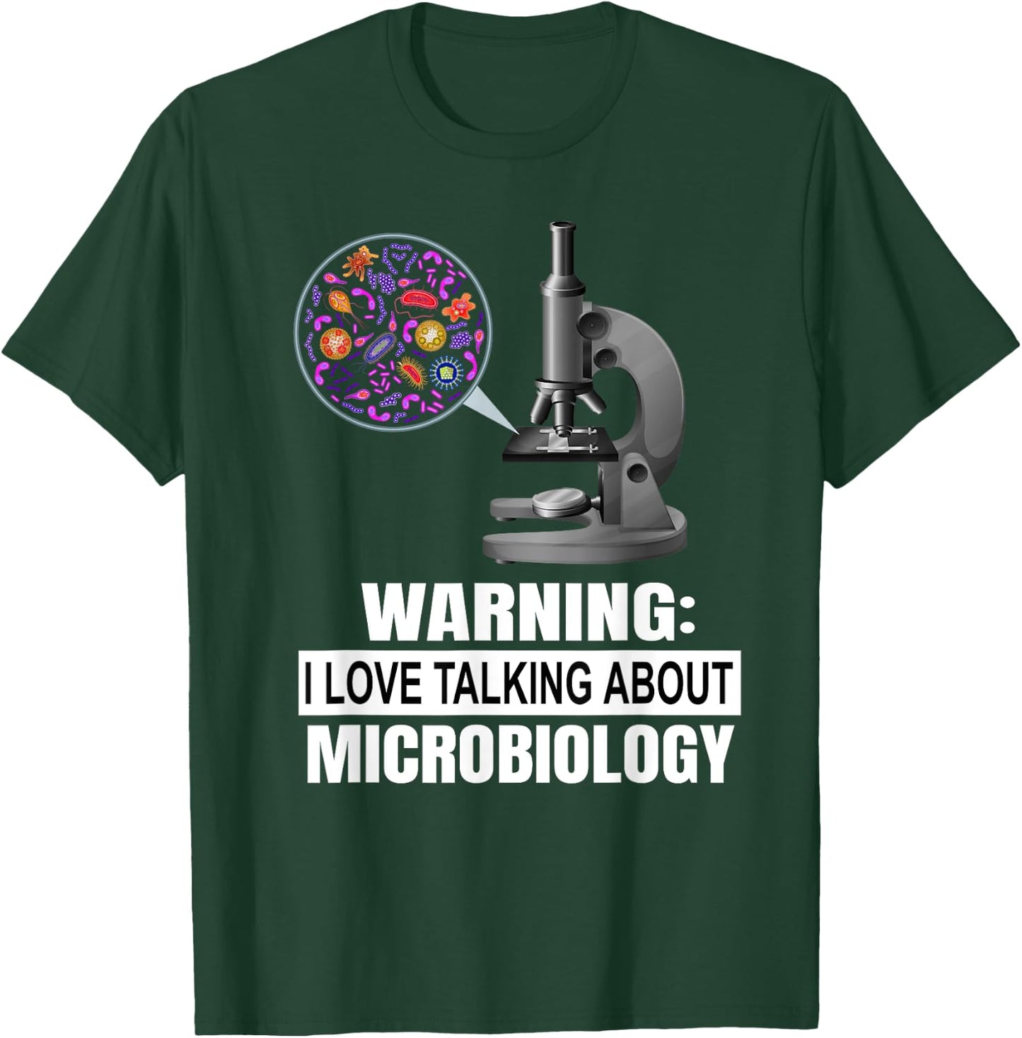Science Biology Microbiology Teacher Bacteria Laboratory Men Women Kids T-Shirt - T-Shirt | Forest