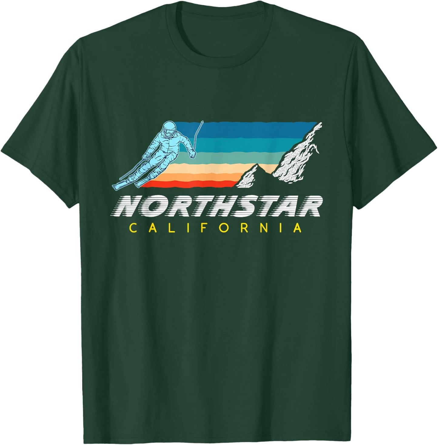 Northstar, California - USA Ski Resort 1980s Retro T-Shirt - T-Shirt | Forest