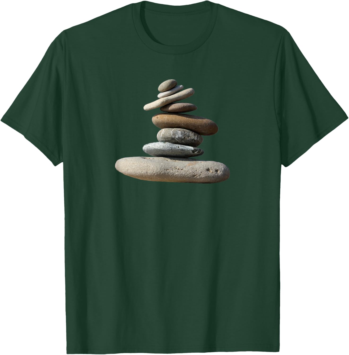 Balanced Rocks Zen Centered Yoga Peace Meditation T-Shirt - T-Shirt | Forest