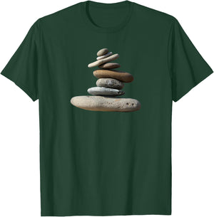 Balanced Rocks Zen Centered Yoga Peace Meditation T-Shirt - T-Shirt | Forest