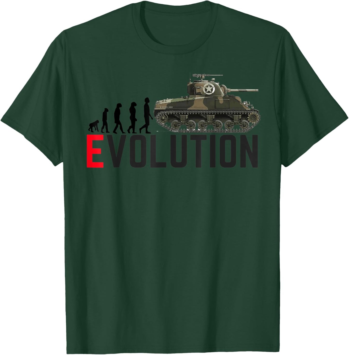 M4 Sherman Tank Cool World War 2 Tank T Shirt T-Shirt - T-Shirt | Forest