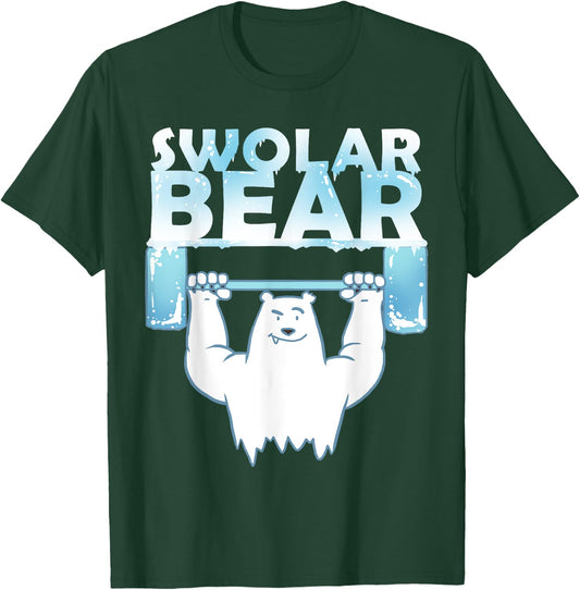 Funny Polar Bear Swolar Bear Lifting T-Shirt - T-Shirt | Forest