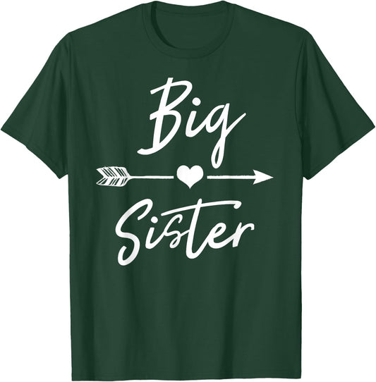 Big Sister Cute Girls Heart Arrow Love T-Shirt - T-Shirt | Forest