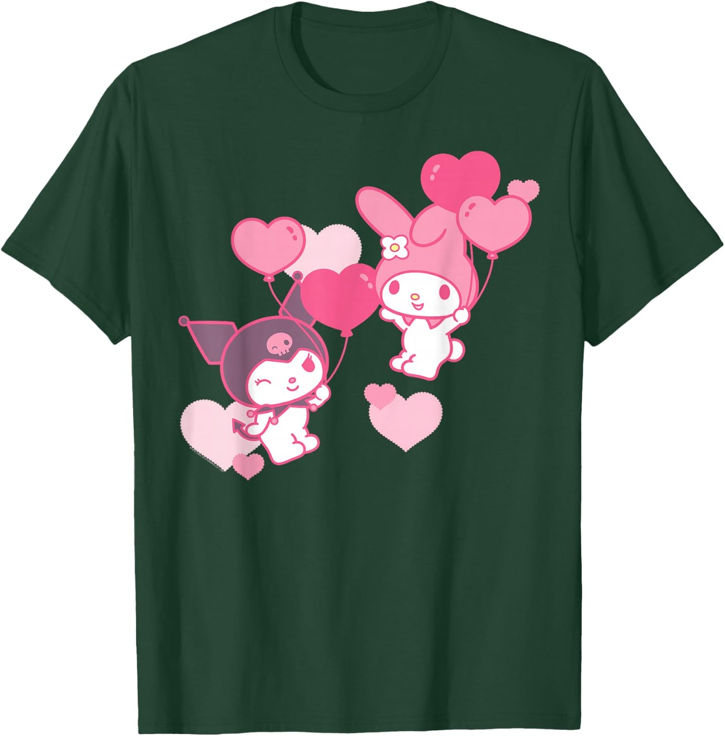 My Melody and Kuromi Valentine's Day Hearts Shirt T-Shirt - T-Shirt | Forest