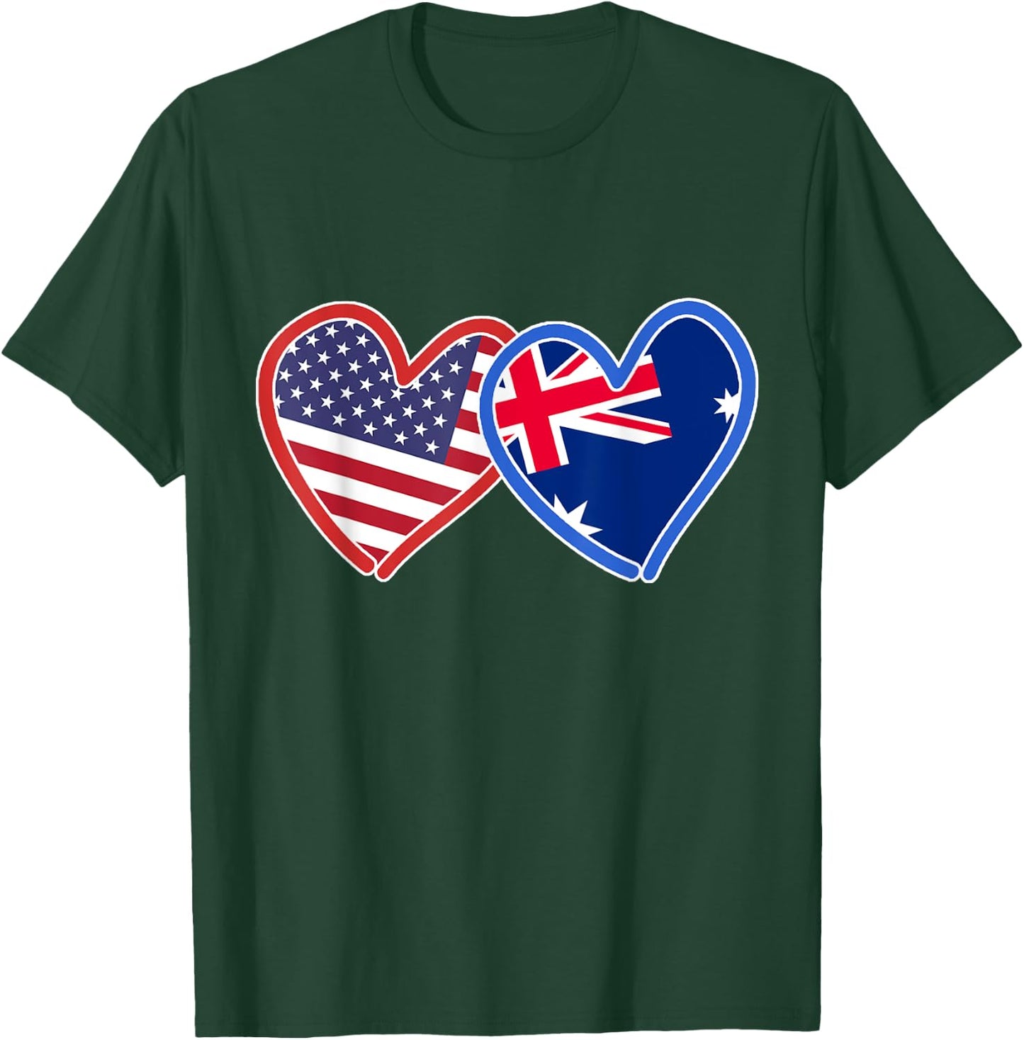 Australian American Australia & America Flag T-Shirt - T-Shirt | Forest