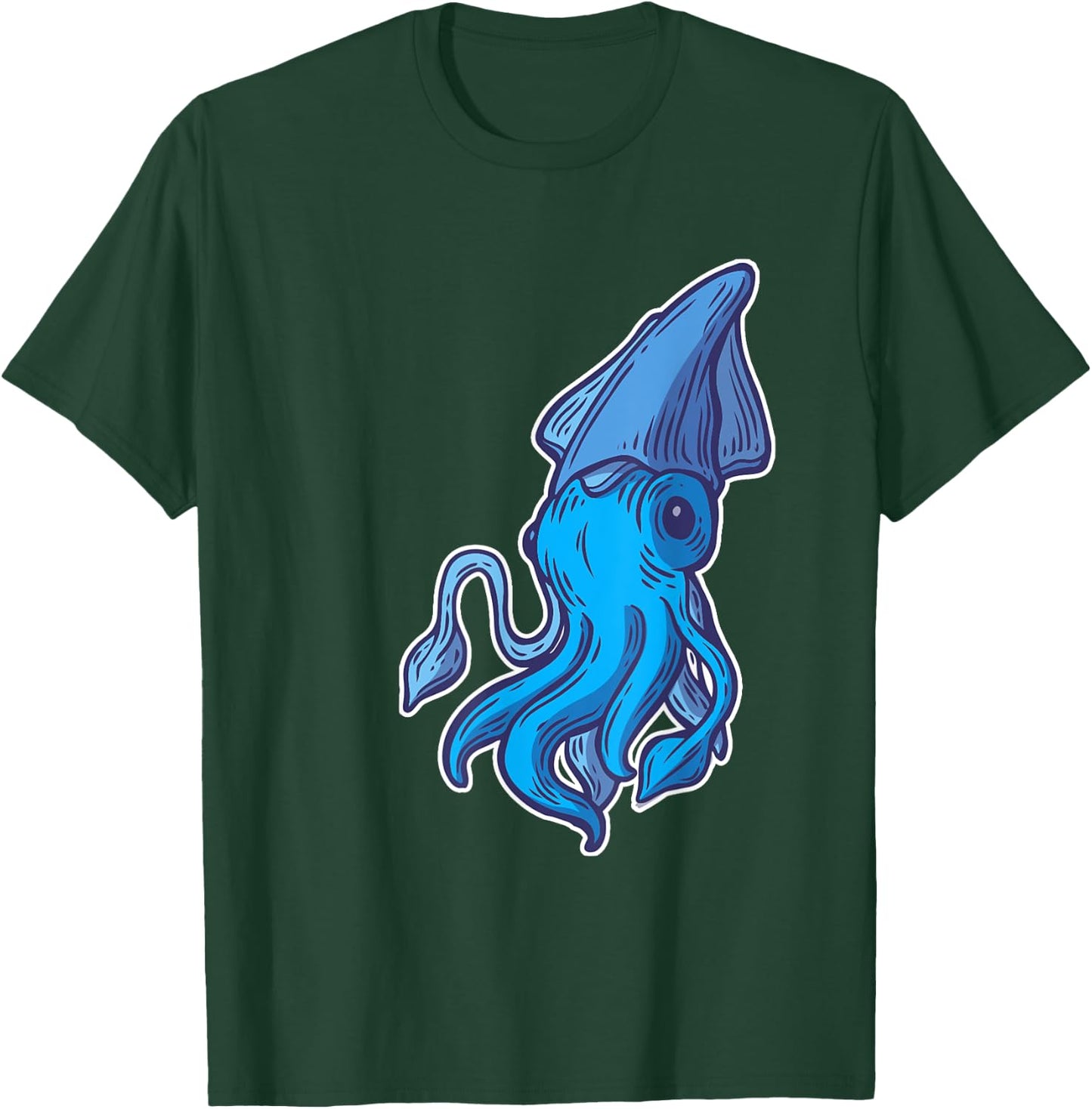 Giant Squid Sea Creature Lover Cartoon Men Women Kids T-Shirt - T-Shirt | Forest