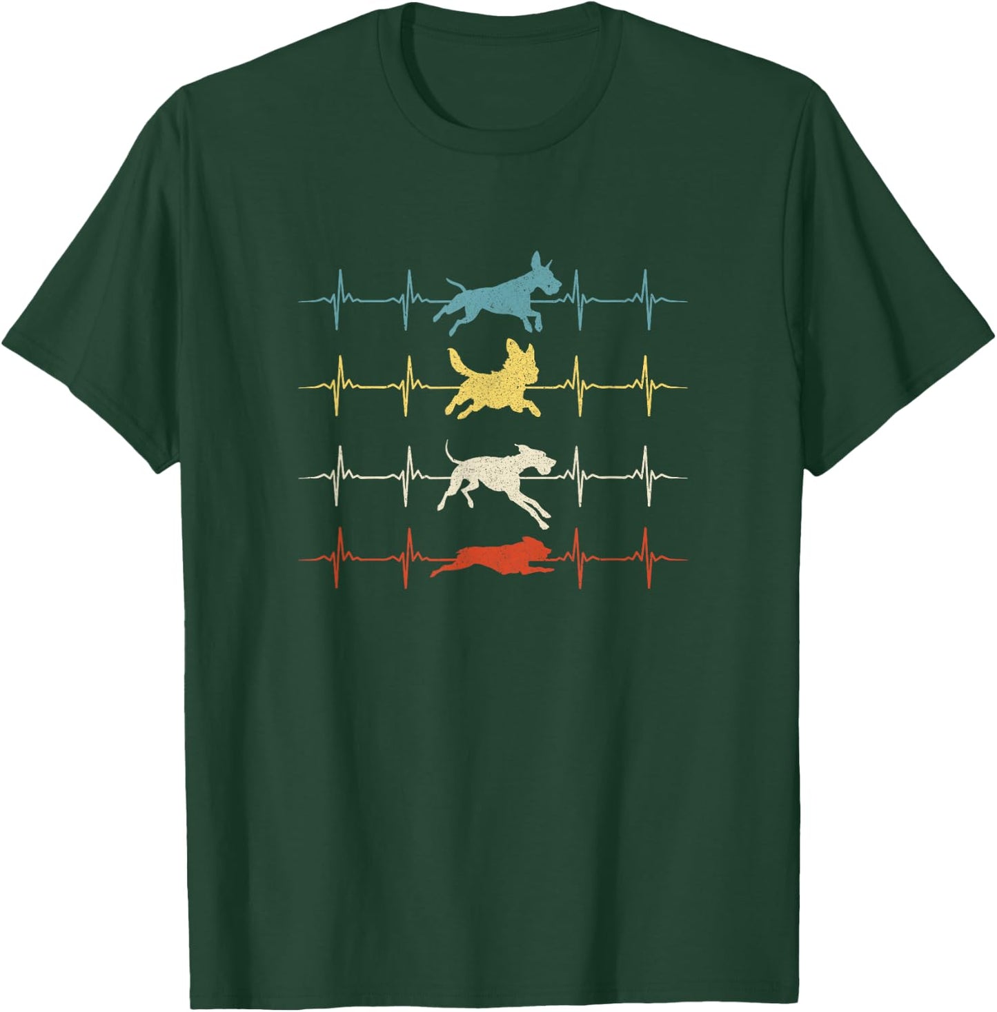 Flyball Dog Sport Flyball Heartbeat T-Shirt - T-Shirt | Forest