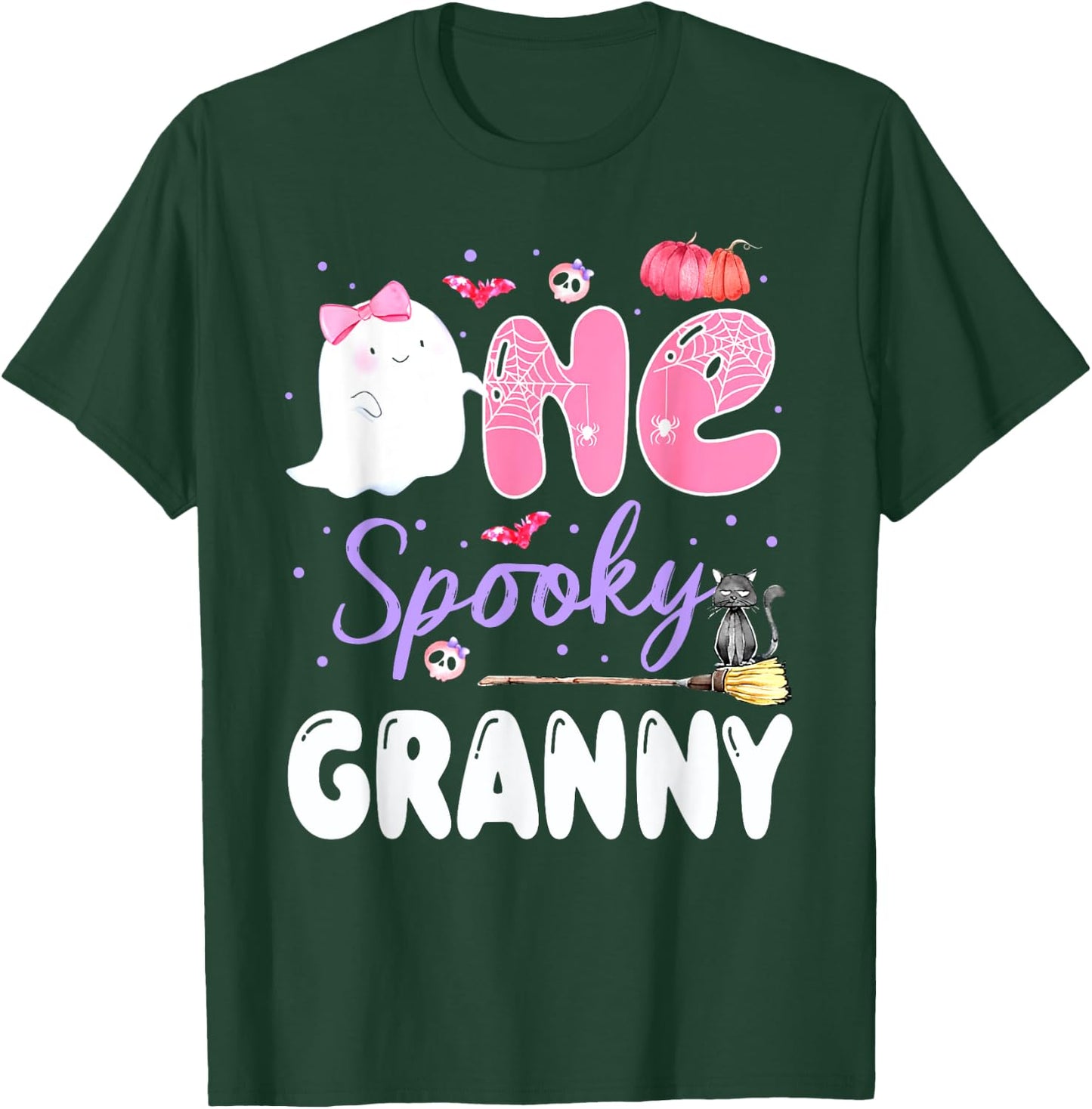 One Spooky Granny 1st Birthday Halloween Pink Ghost Family T-Shirt - T-Shirt | Forest
