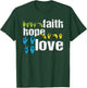 ASL Shirt: Faith Hope Love Colorful American Sign Language T-Shirt - T-Shirt | Forest