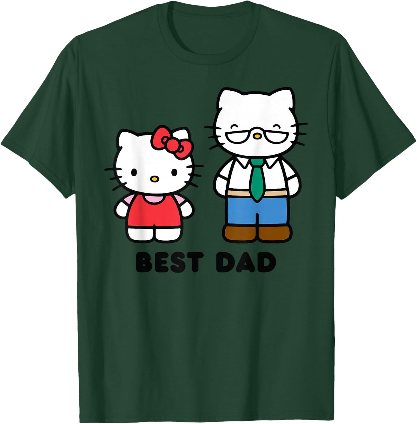 Hello Kitty Best Dad Fathers Day Small T-Shirt - T-Shirt | Forest