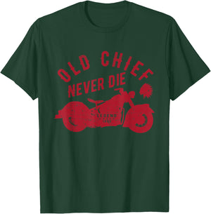 Old Chief Never Die Indian Vintage Motorcycle Shirt T-Shirt - T-Shirt | Forest