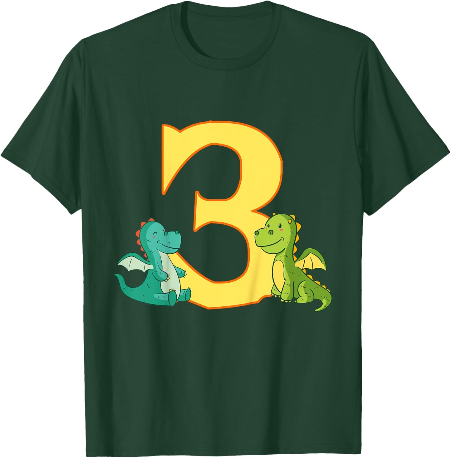 Kids 3rd Birthday Dragon Shirt 3 Years Boys Dragon Gift T-Shirt - T-Shirt | Forest
