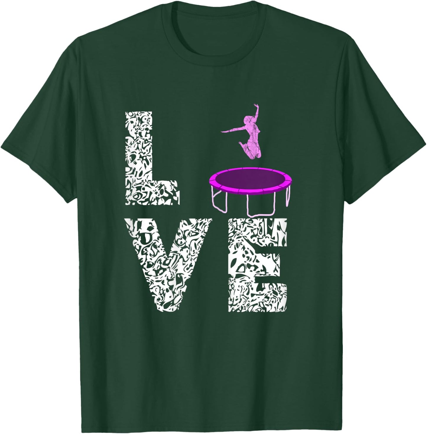 Trampolining Jumping Love Trampolinist Gymnastic Trampoline T-Shirt - T-Shirt | Forest