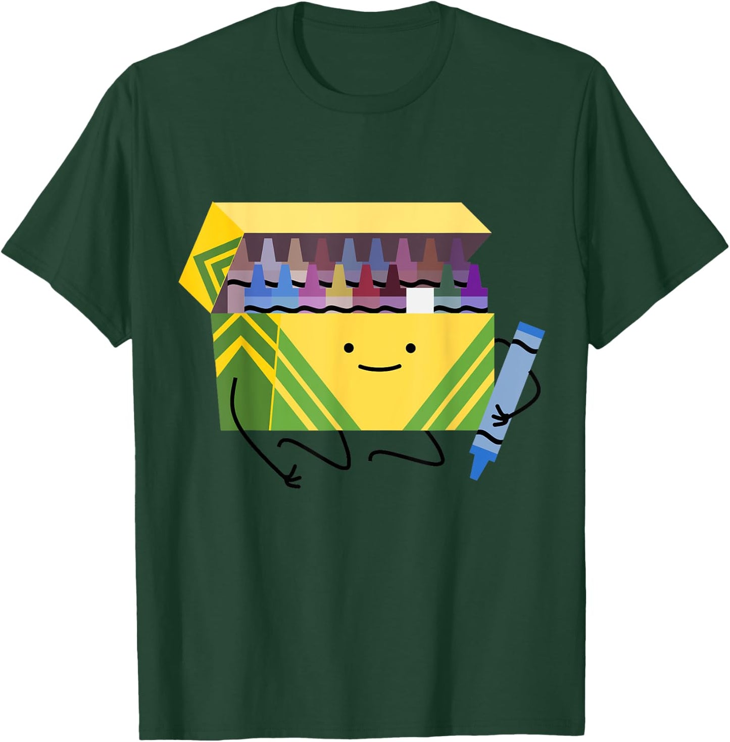 Funny Good Boys Crayon Box Smile Teacher Gift T-Shirt - T-Shirt | Forest