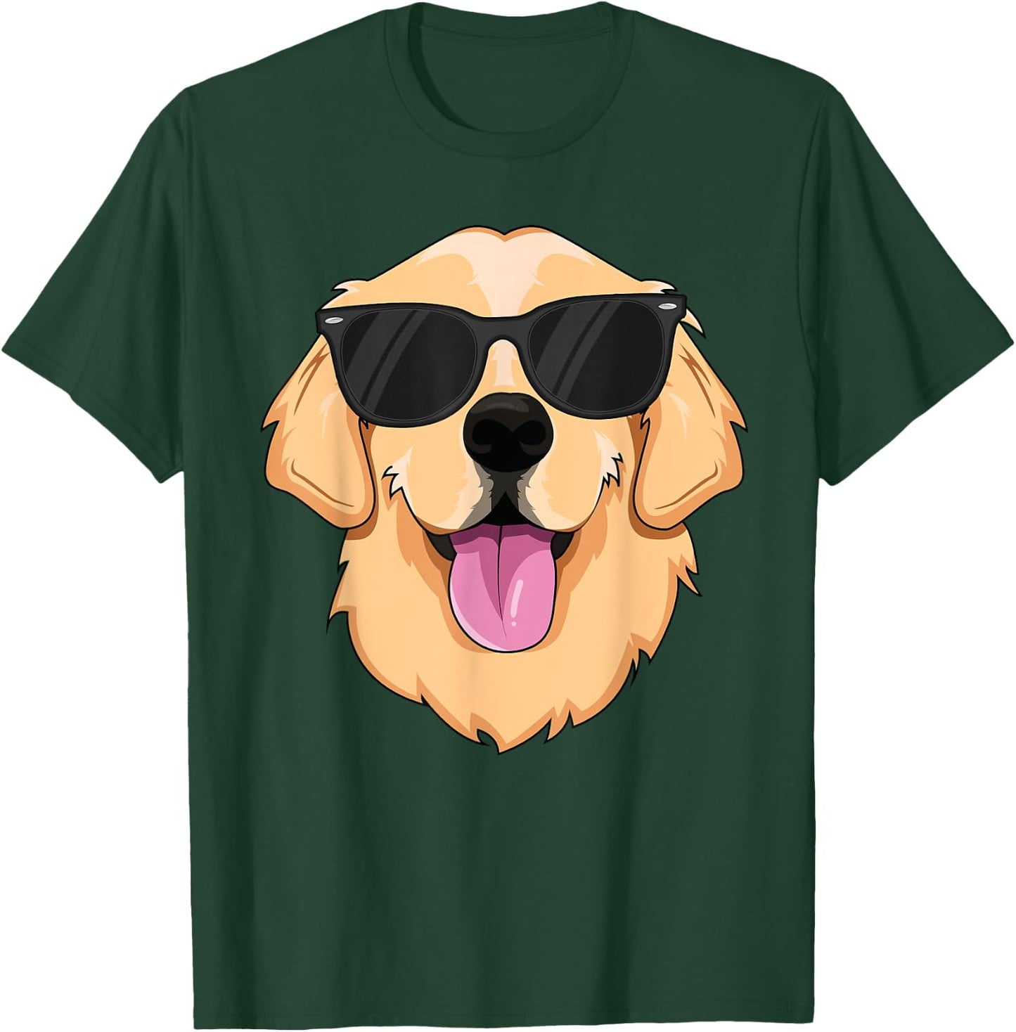 Cool Golden Retriever Sunglasses Dude Kids Boys Dog Lover T-Shirt - T-Shirt | Forest