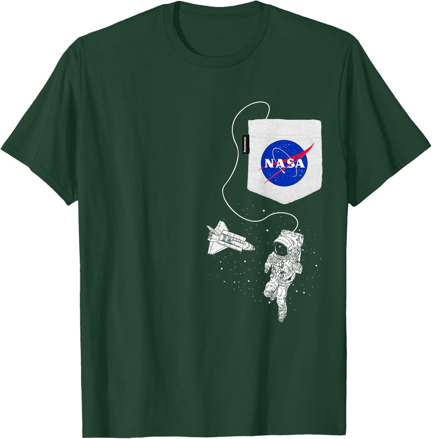 NASA Faux Pocket Astronaut Space Shuttle in Space T-Shirt - T-Shirt | Forest