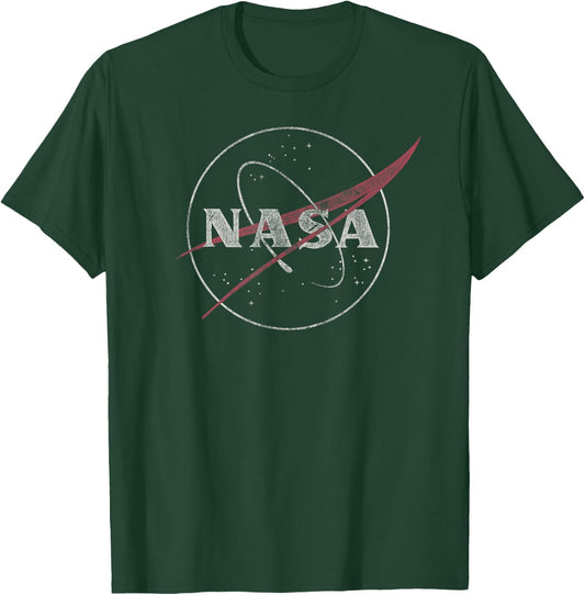 NASA Retro Distressed Bug Logo Space Exploration Science T-Shirt - T-Shirt | Forest