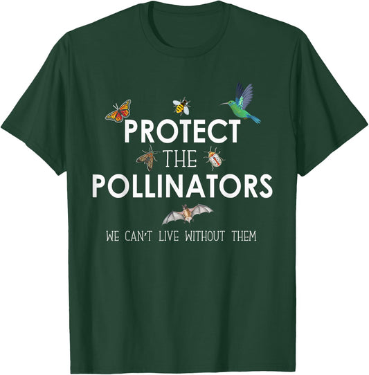 Butterfly Bat Bees Moth Shirt Protect the Pollinators T-Shirt - T-Shirt | Forest