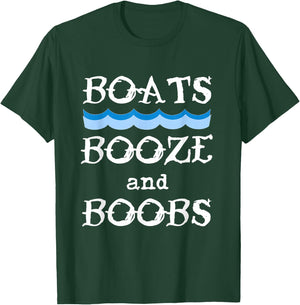 Boats, Booze, and Boobs Summer Waves Beer Cruise T-Shirt - T-Shirt | Forest