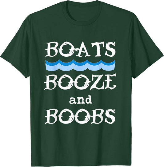 Boats, Booze, and Boobs Summer Waves Beer Cruise T-Shirt - T-Shirt | Forest