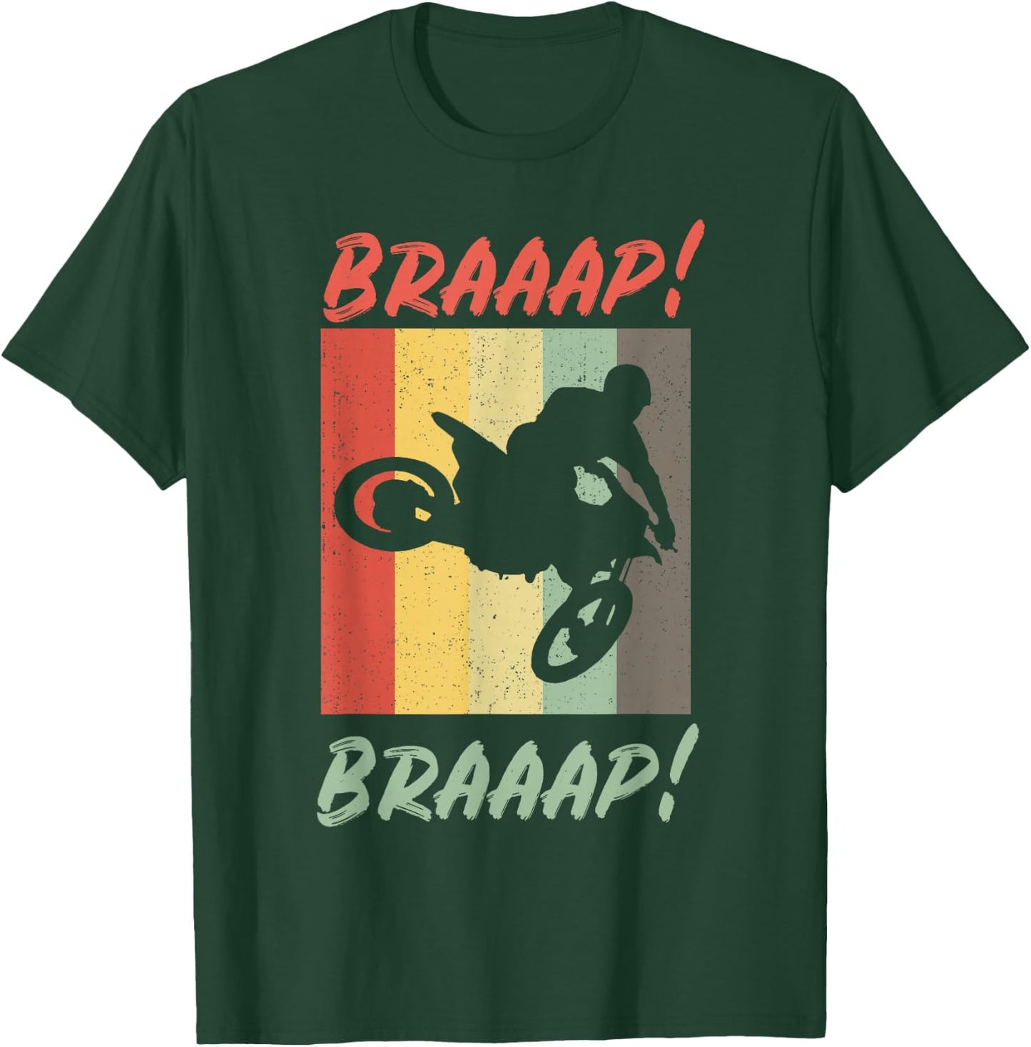 Retro Dirt Bike Rider - Vintage MX Motocross Supercross T-Shirt - T-Shirt | Forest