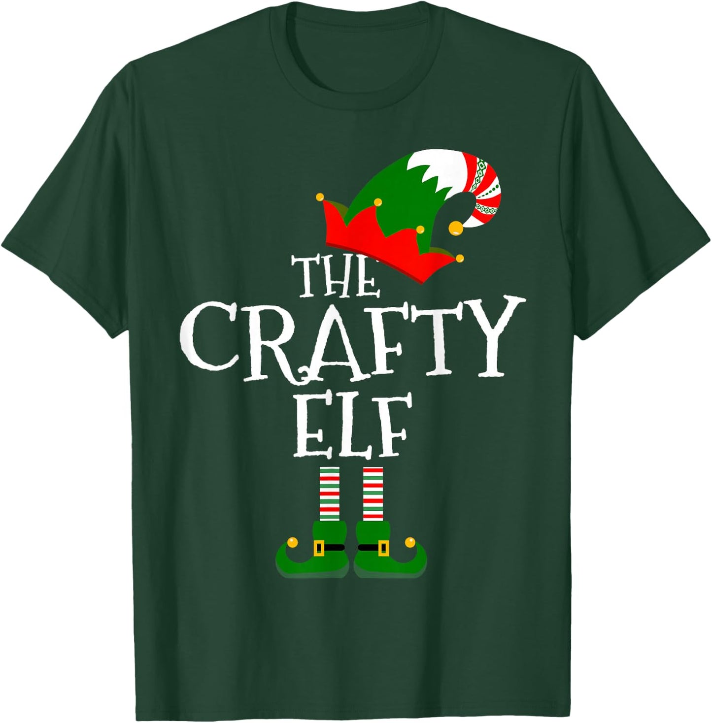 Funny The Crafty Elf Matching Family Group Gift Christmas T-Shirt - T-Shirt | Forest