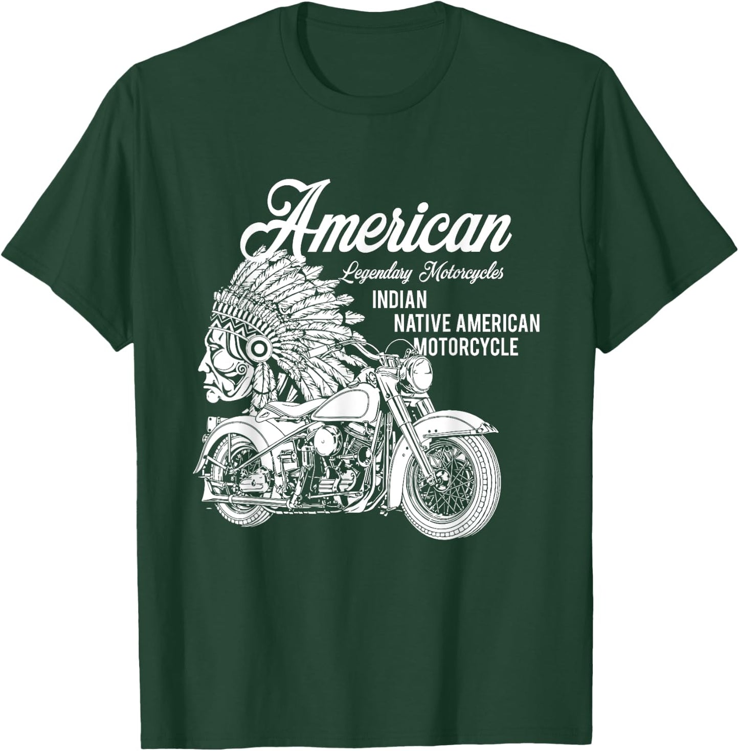 Motorcycle Indian native american bikers gift T-Shirt - T-Shirt | Forest