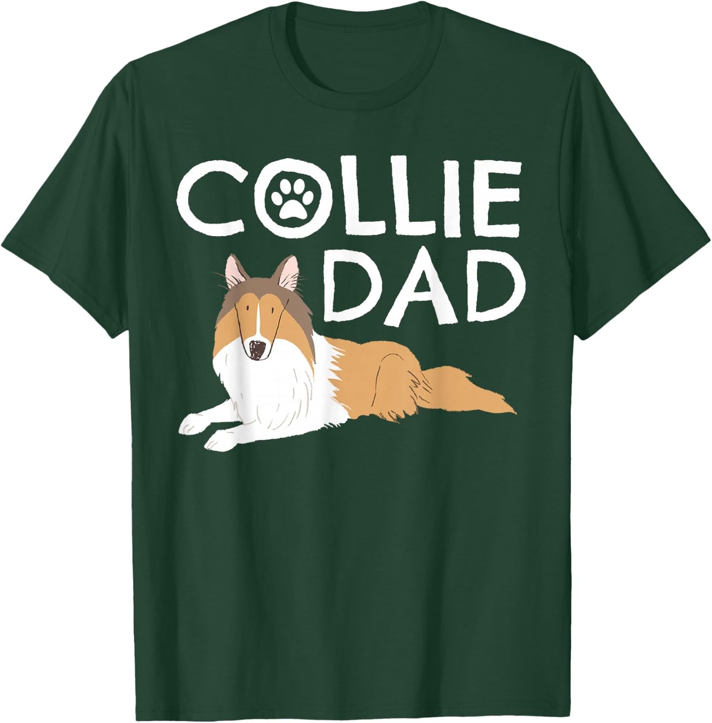 Collie Dad Cute Dog Puppy Pet Animal Lover Border Collie T-Shirt - T-Shirt | Forest