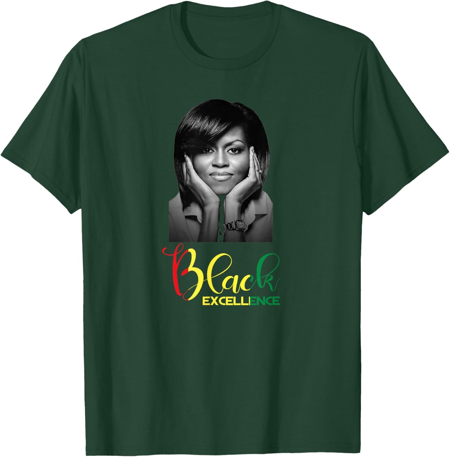 Michelle Obama Black Excellence Black history Month Shirt T-Shirt - T-Shirt | Forest