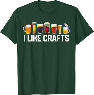I LIKE CRAFTS Craft Beer Microbrew Hops Funny Gift Dad Men T-Shirt - T-Shirt | Forest